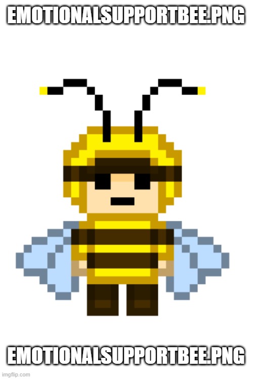 lil bee | EMOTIONALSUPPORTBEE.PNG; EMOTIONALSUPPORTBEE.PNG | image tagged in emotionalsupportbee png | made w/ Imgflip meme maker