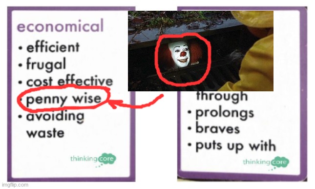 Another stupid meme from my school assignments | image tagged in pennywise,name soundalikes,memes,dank memes,it,oh wow are you actually reading these tags | made w/ Imgflip meme maker