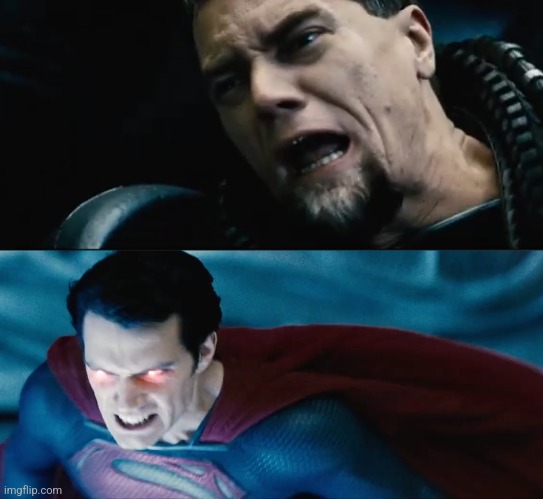 High Quality Reasonable Zodd vs Raging Superman Blank Meme Template