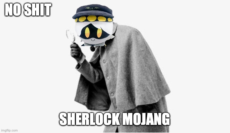 no shit sherlock  | NO SHIT SHERLOCK MOJANG | image tagged in no shit sherlock | made w/ Imgflip meme maker