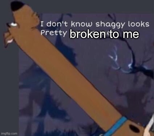 i dont know shaggy looks pretty gay to me | broken to me | image tagged in i dont know shaggy looks pretty gay to me | made w/ Imgflip meme maker