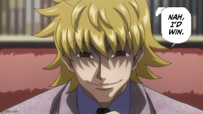 Pariston Hill sinister Smile | image tagged in pariston hill sinister smile,hxh,anime meme,animeme,memes,shitpost | made w/ Imgflip meme maker