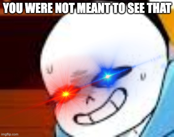 scared sans template | YOU WERE NOT MEANT TO SEE THAT | image tagged in scared sans template | made w/ Imgflip meme maker