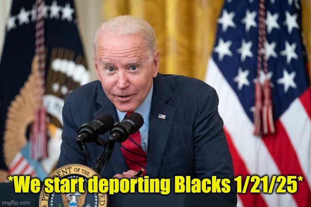 Biden Whisper | *We start deporting Blacks 1/21/25* | image tagged in biden whisper | made w/ Imgflip meme maker