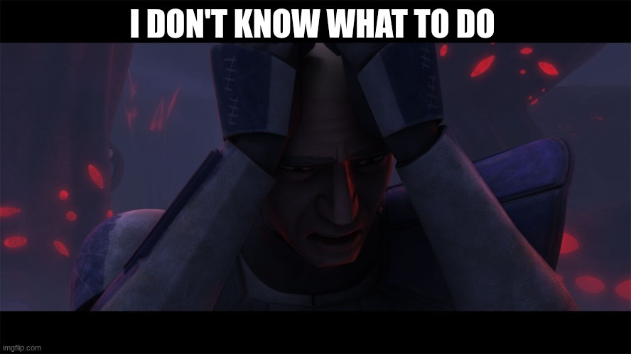 captain rex | I DON'T KNOW WHAT TO DO | image tagged in captain rex | made w/ Imgflip meme maker