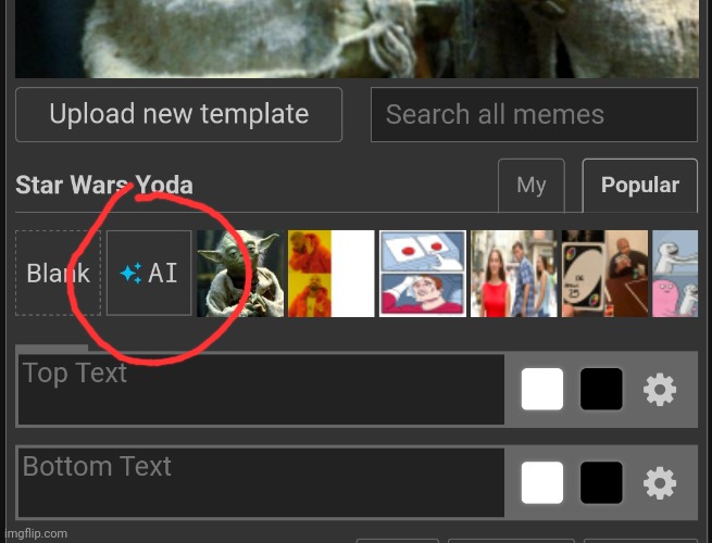 If you're wondering how to access the AI art generator here you go | made w/ Imgflip meme maker