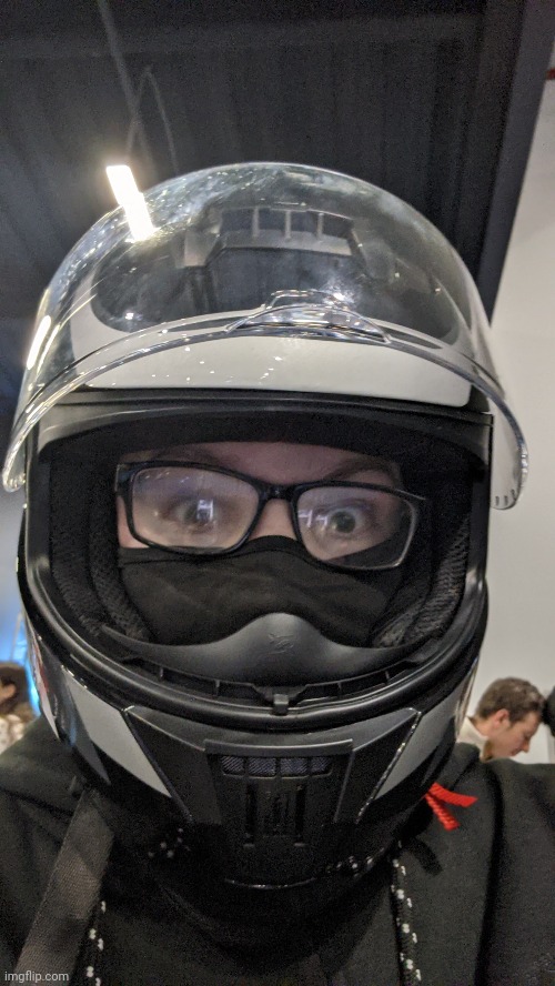Partial Face Reveal? | image tagged in racing,go-karts,face reveal | made w/ Imgflip meme maker