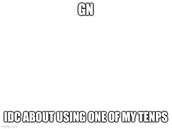 GN; IDC ABOUT USING ONE OF MY TENPS | made w/ Imgflip meme maker