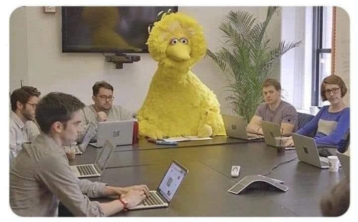 High Quality Big Bird Board room Blank Meme Template