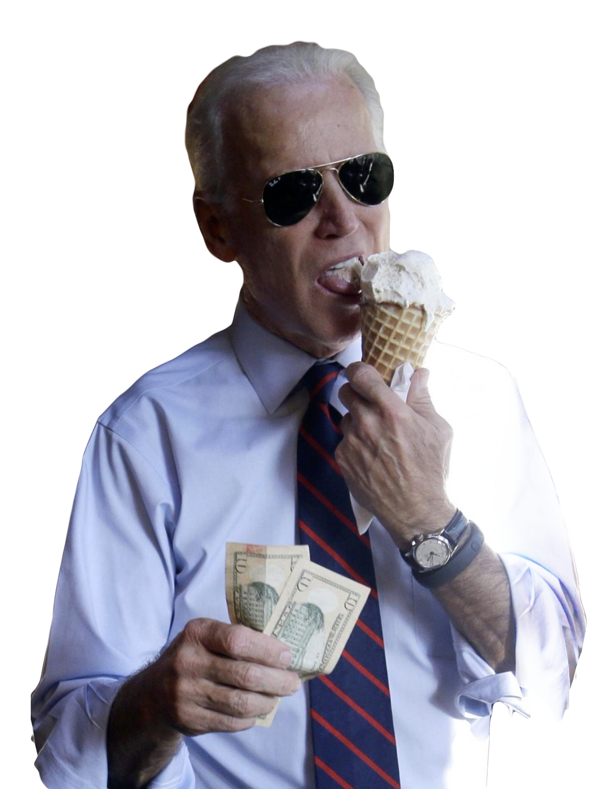 Joe Biden Ice Cream with transparency Blank Meme Template