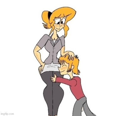Cameron Walden with her own son | image tagged in vivziepop,mother and son,fanart,canon,original character | made w/ Imgflip meme maker