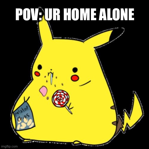 Fat Pickachu | POV: UR HOME ALONE | image tagged in fat pickachu | made w/ Imgflip meme maker