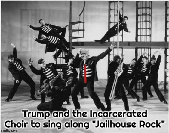 Trumpivs & January 6th Choir/ Jailhouse Rock | image tagged in trump,elvis,jailhouse rock,trump's cryin' he no the cover of time,maga musical,fat elvis impersonator | made w/ Imgflip meme maker