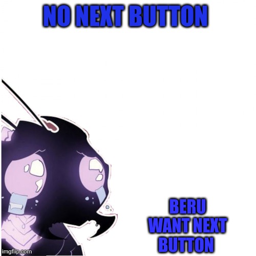 Next button | NO NEXT BUTTON; BERU WANT NEXT BUTTON | image tagged in two buttons | made w/ Imgflip meme maker