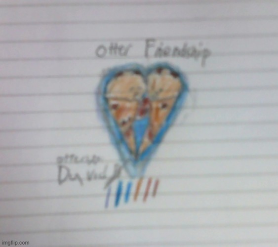 Otter Friendship (Colored Ver.) | image tagged in wholsome,drawings,otter | made w/ Imgflip meme maker