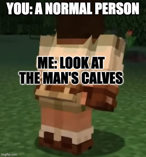 Scar's first episode (reference) | YOU: A NORMAL PERSON; ME: LOOK AT THE MAN'S CALVES | image tagged in scar's calves,season 10,goodtimeswithscar,calves,reference,first episode | made w/ Imgflip meme maker