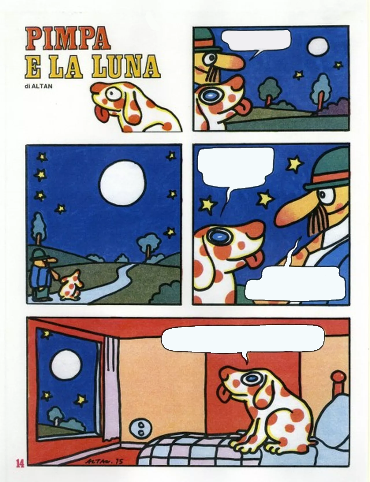 Pimpa and the moon Blank Meme Template