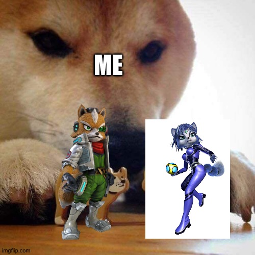 #FoxxKrystal4ever | ME | image tagged in dog now kiss,star fox | made w/ Imgflip meme maker