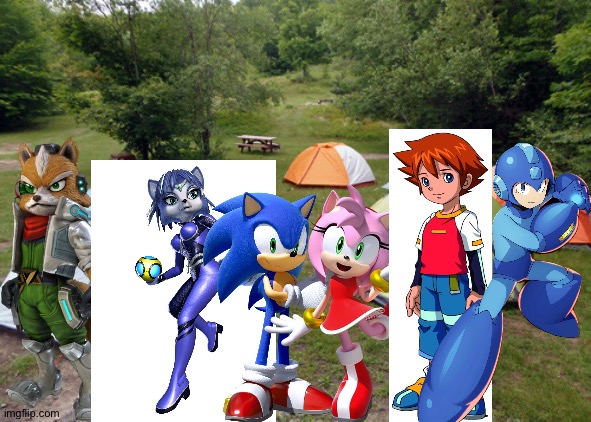 Fox McCloud and Friends enjoying a camping adventure | image tagged in tent city,star fox,sonic the hedgehog,sonic x,megaman,crossover | made w/ Imgflip meme maker