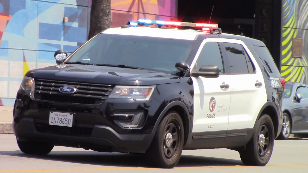 lapd police car responding Blank Meme Template