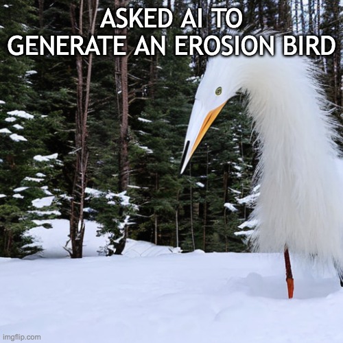 ASKED AI TO GENERATE AN EROSION BIRD | made w/ Imgflip meme maker