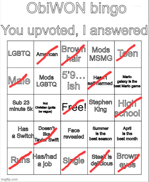 ObiWON bingo | image tagged in obiwon bingo | made w/ Imgflip meme maker