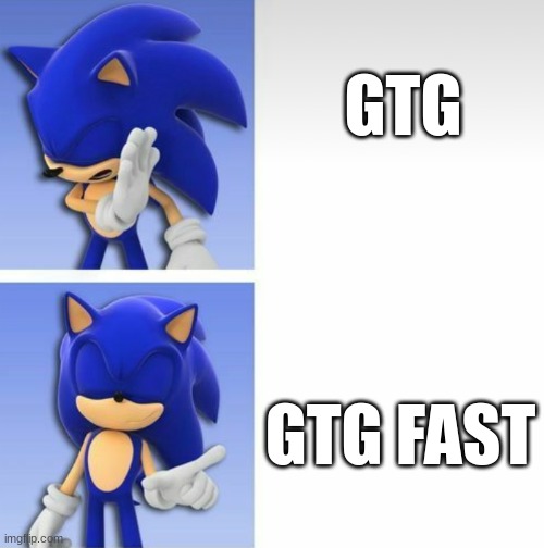 if ykyk | GTG; GTG FAST | image tagged in sonic hotline bling,why is the fbi here | made w/ Imgflip meme maker