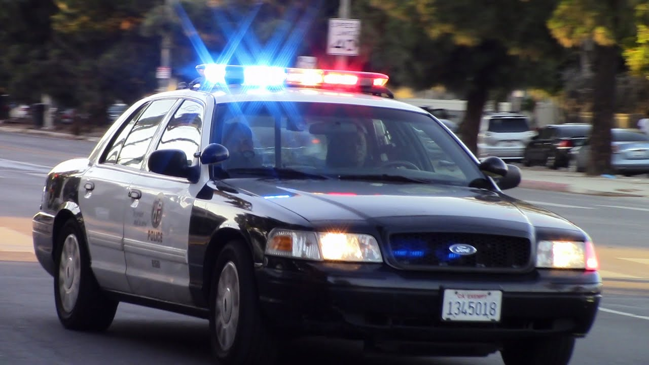 High Quality lapd police car responding Blank Meme Template