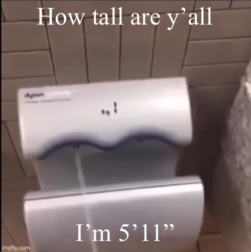 Piss | How tall are y’all; I’m 5’11” | image tagged in piss | made w/ Imgflip meme maker
