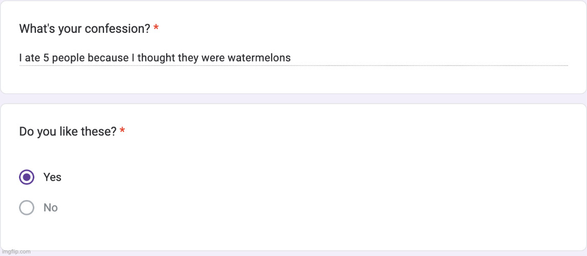 bro went to the KFC people lmao https://forms.gle/qGvqC9dbsX1oemjS6 | made w/ Imgflip meme maker