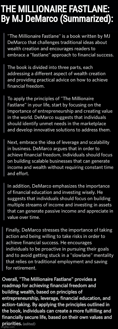 THE MILLIONAIRE FASTLANE: By MJ DeMarco (Summarized): | THE MILLIONAIRE FASTLANE: By MJ DeMarco (Summarized): | image tagged in simothefinlandized,personal finance,infographics,tutorial | made w/ Imgflip meme maker