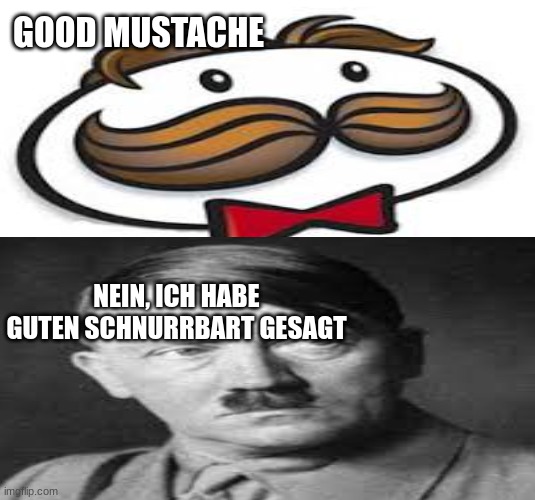 bob | GOOD MUSTACHE; NEIN, ICH HABE GUTEN SCHNURRBART GESAGT | image tagged in memes | made w/ Imgflip meme maker