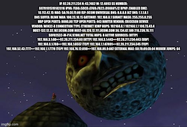 Majora’s leak | image tagged in majora s leak | made w/ Imgflip meme maker