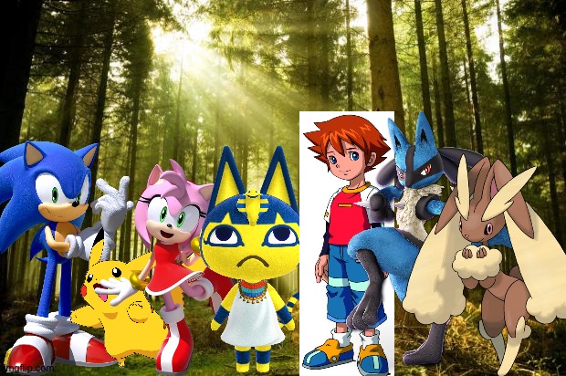 Sonic and Friends having a forest adventure | image tagged in sunlit forest,sonic the hedgehog,sonic x,animal crossing,pokemon,crossover | made w/ Imgflip meme maker