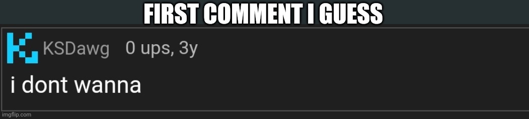 FIRST COMMENT I GUESS | made w/ Imgflip meme maker