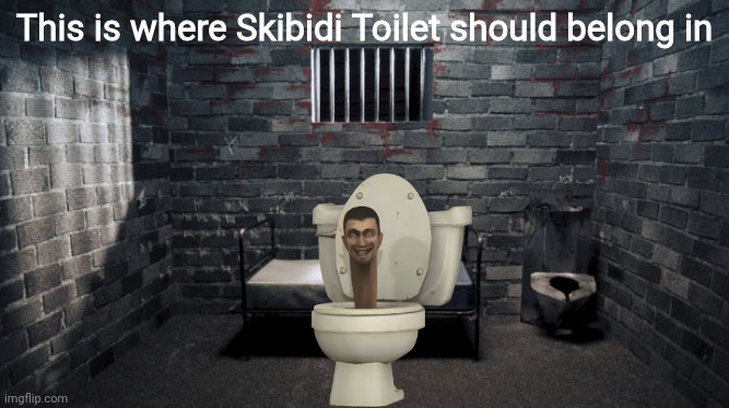 Skibidi Toilet should be in the Solitary Confinement | This is where Skibidi Toilet should belong in | image tagged in solitary confinement,memes,skibidi toilet,so true | made w/ Imgflip meme maker
