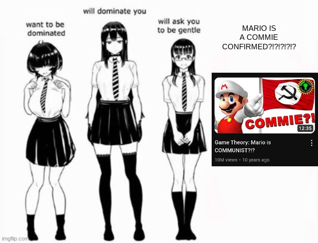 Domination stats | MARIO IS A COMMIE CONFIRMED?!?!?!?!? | image tagged in domination stats | made w/ Imgflip meme maker