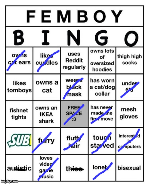 phew, also ireland declared war on portugal | image tagged in femboy bingo | made w/ Imgflip meme maker