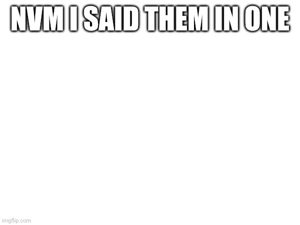 NVM I SAID THEM IN ONE | made w/ Imgflip meme maker