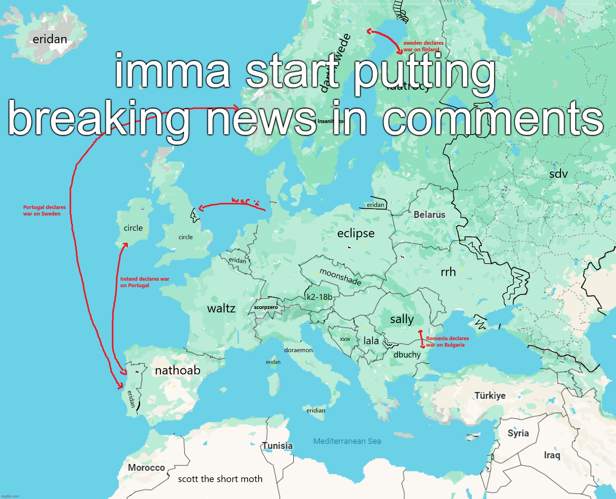 just the important stuff. the less important stuff will be in the image and title. | imma start putting breaking news in comments | made w/ Imgflip meme maker