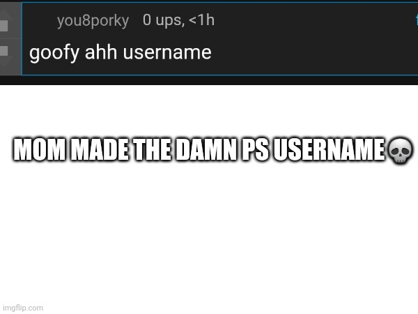 MOM MADE THE DAMN PS USERNAME💀 | made w/ Imgflip meme maker