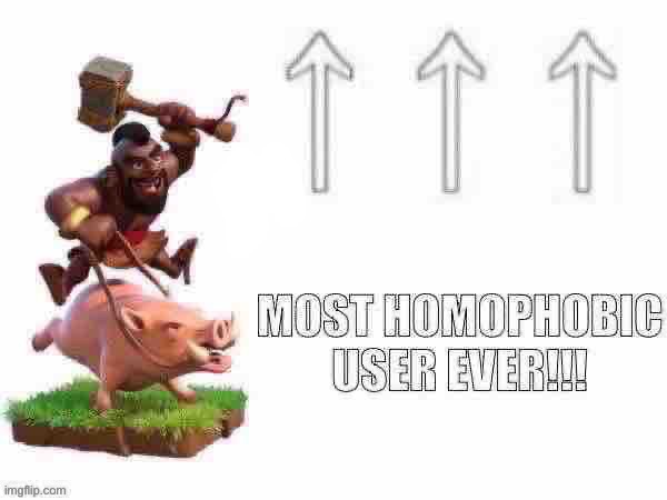 Most homophobic user ever!! | image tagged in most homophobic user ever | made w/ Imgflip meme maker