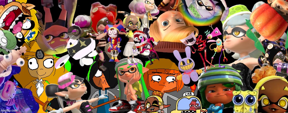 Repost this monstrosity cuz I have no idea what is even happening ROFL. | image tagged in the amazing digital circus,ongezellig,splatoon,memes,i have no idea what i am doing,notice me senpai | made w/ Imgflip meme maker