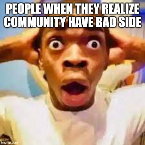 FR ONG?!?!? | PEOPLE WHEN THEY REALIZE COMMUNITY HAVE BAD SIDE | image tagged in fr ong | made w/ Imgflip meme maker