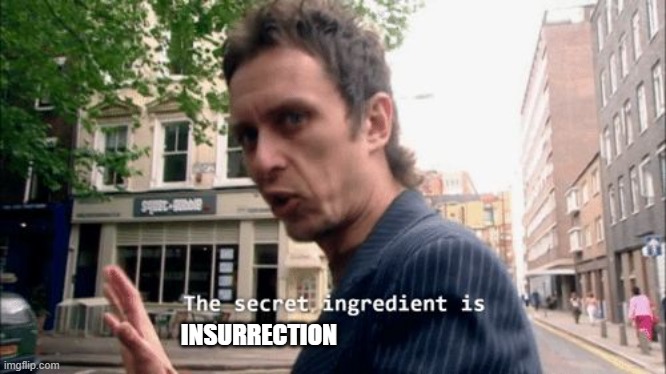 The secret ingredient is crime. | INSURRECTION | image tagged in the secret ingredient is crime | made w/ Imgflip meme maker