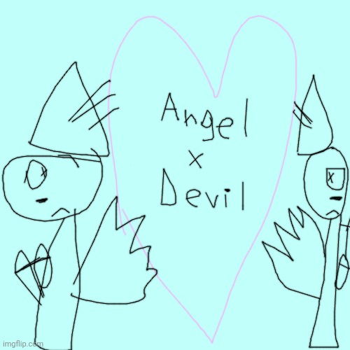 Angel and Devil (Angel is my roblox avatar) | image tagged in roblox fanarts | made w/ Imgflip meme maker