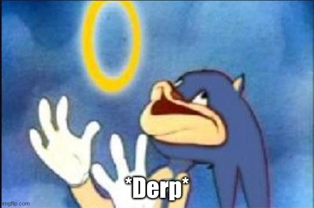 *Derp* | *Derp* | image tagged in sonic derp,derp face,memes | made w/ Imgflip meme maker