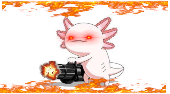 crazy angry axolotl Blank Meme Template