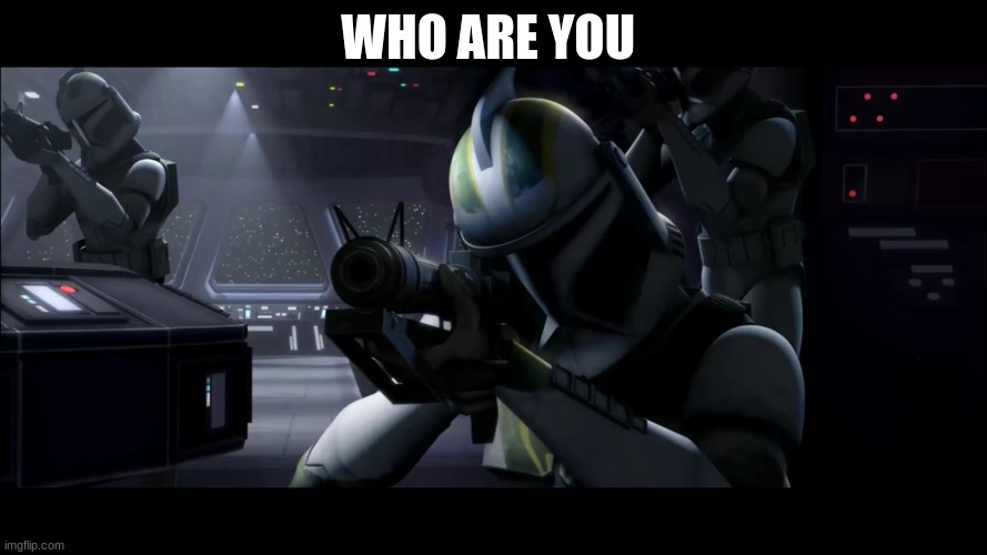 clone trooper | WHO ARE YOU | image tagged in clone trooper | made w/ Imgflip meme maker