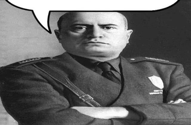 Mussolini With Speech Bubble Blank Meme Template